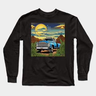 Stoner Vintage Pickup Truck Vibes 3 Long Sleeve T-Shirt